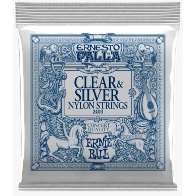 STYGOS KLASIKINEI GITARAI ERNIE BALL 2403 ERNESTO PALLA CLEAR & SILVER NYLON CLASSICAL GUITAR STRINGS STYGOS KLASIKINEI GITARAI ERNIE BALL 2403 ERNESTO PALLA CLEAR & SILVER NYLON CLASSICAL GUITAR STRINGS