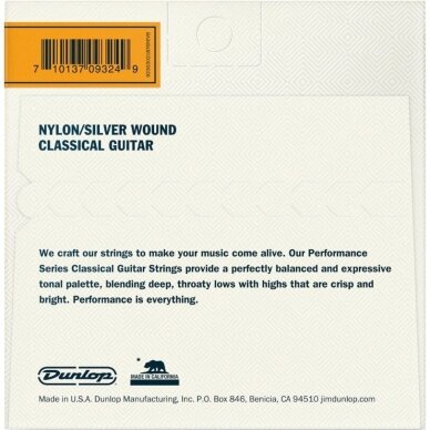 STYGOS KLASIKINEI GITARAI JIM DUNLOP DCV-100NB NORMAL TENSION BALL END CLASSICAL GUITAR STRINGS 1