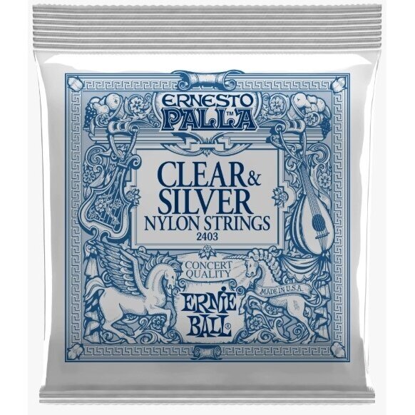 STYGOS KLASIKINEI GITARAI ERNIE BALL 2403 ERNESTO PALLA CLEAR & SILVER NYLON CLASSICAL GUITAR STRINGS STYGOS KLASIKINEI GITARAI ERNIE BALL 2403 ERNESTO PALLA CLEAR & SILVER NYLON CLASSICAL GUITAR STRINGS