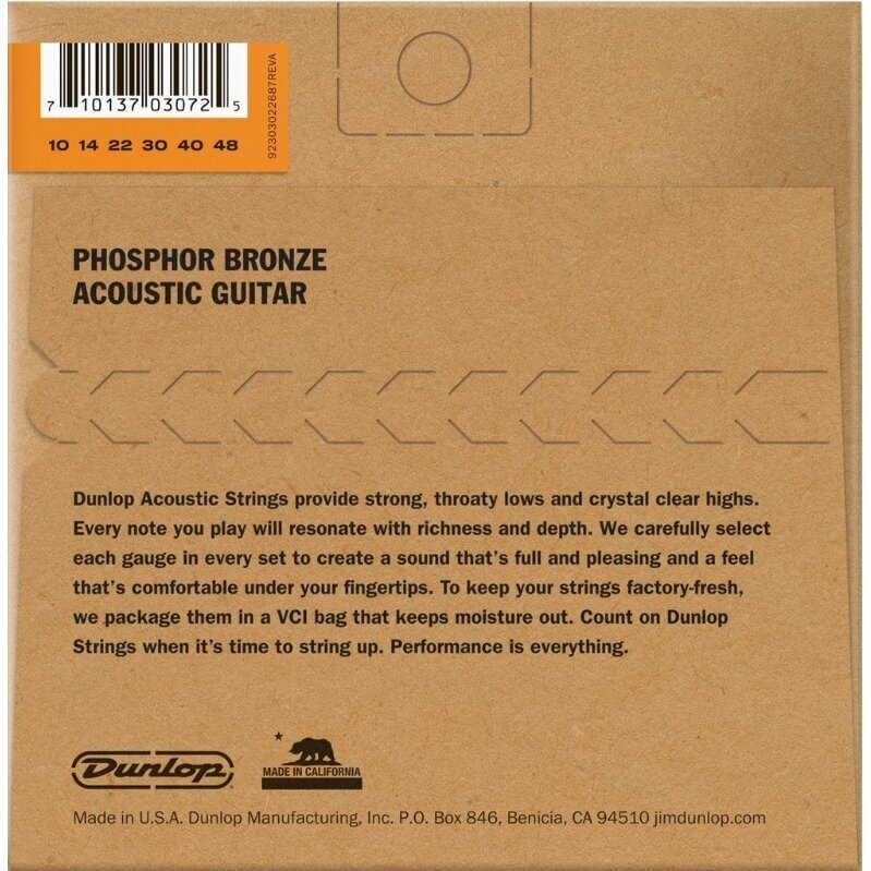 STYGOS DUNLOP DAP-1048 PHOSPHOR BRONZE ACOUSTIC GUITAR STRINGS 1