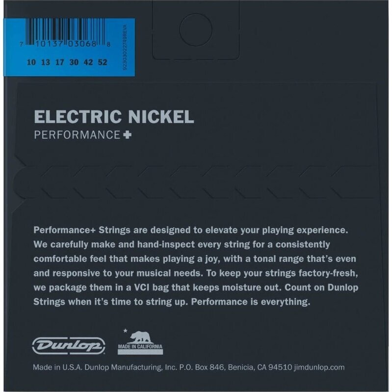 DUNLOP DEN-1052 NICKEL PERFORMANCE+ ELECTRIC GUITAR STRINGS 1 DUNLOP DEN-1052 NICKEL PERFORMANCE+ ELECTRIC GUITAR STRINGS 1