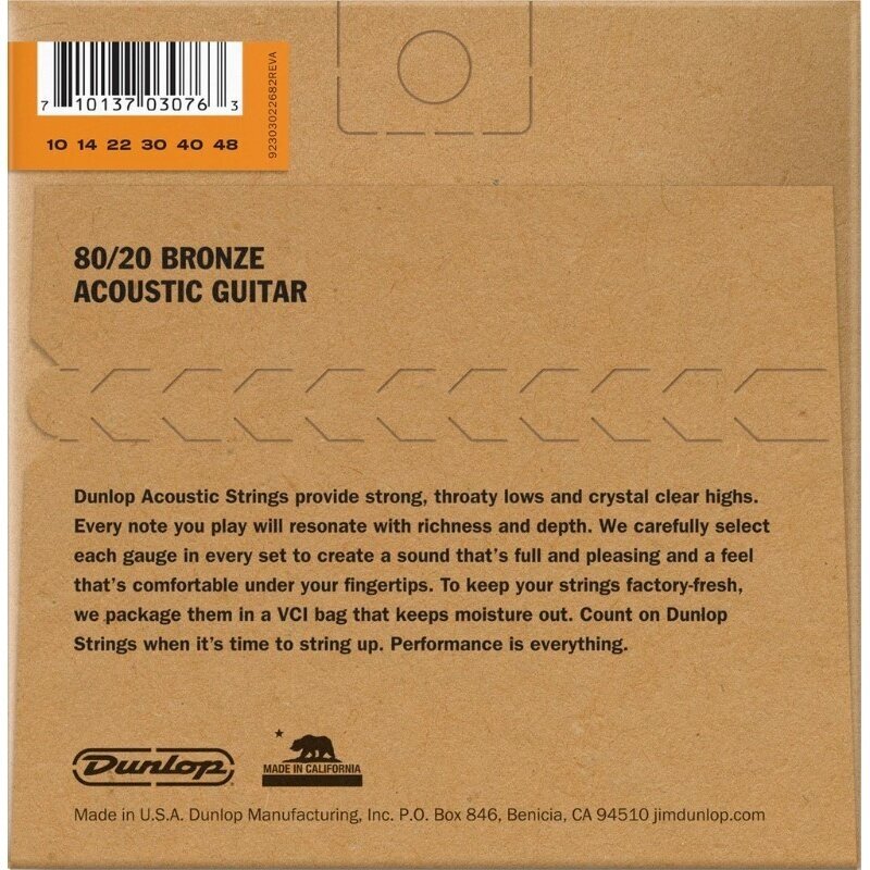 STYGOS DUNLOP DAB-1048 80/20 BRONZE ACOUSTIC GUITAR STRINGS 1 STYGOS DUNLOP DAB-1048 80/20 BRONZE ACOUSTIC GUITAR STRINGS 1