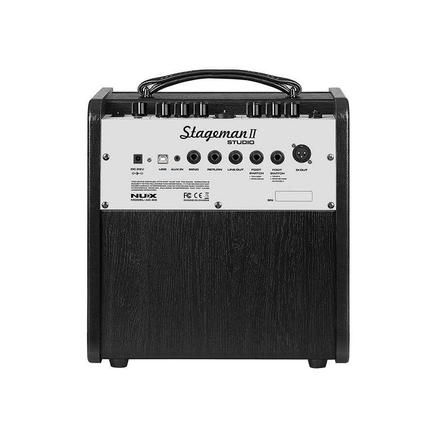 STIPRINTUVAS SU BLUETOOTH AKUSTINIAM INSTRUMENTUI IR MIKROFONUI NUX AC-60 60 W 4