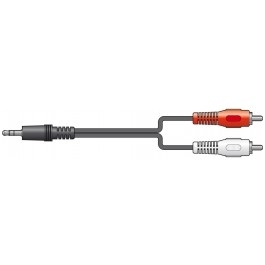 Tronios 3.5mm stereo plug - 2 x RCA phono plugs, 1.2m, bulk packed in 75s 104.984