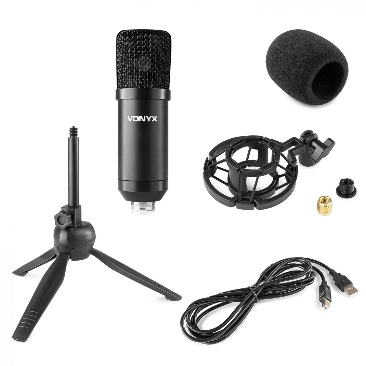 USB MIKROFONAS SU PRIEDAIS VONYX CM300B 173.506 JUODAS 11