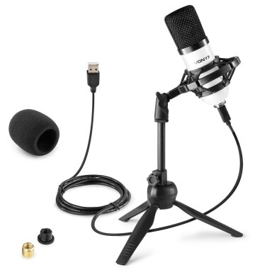 USB MIKROFONAS SU PRIEDAIS VONYX CM300W 173.510 BALTAS
