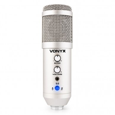 USB MIKROFONAS SU PRIEDAIS VONYX CM320S 173.552 SIDABRINIS 3