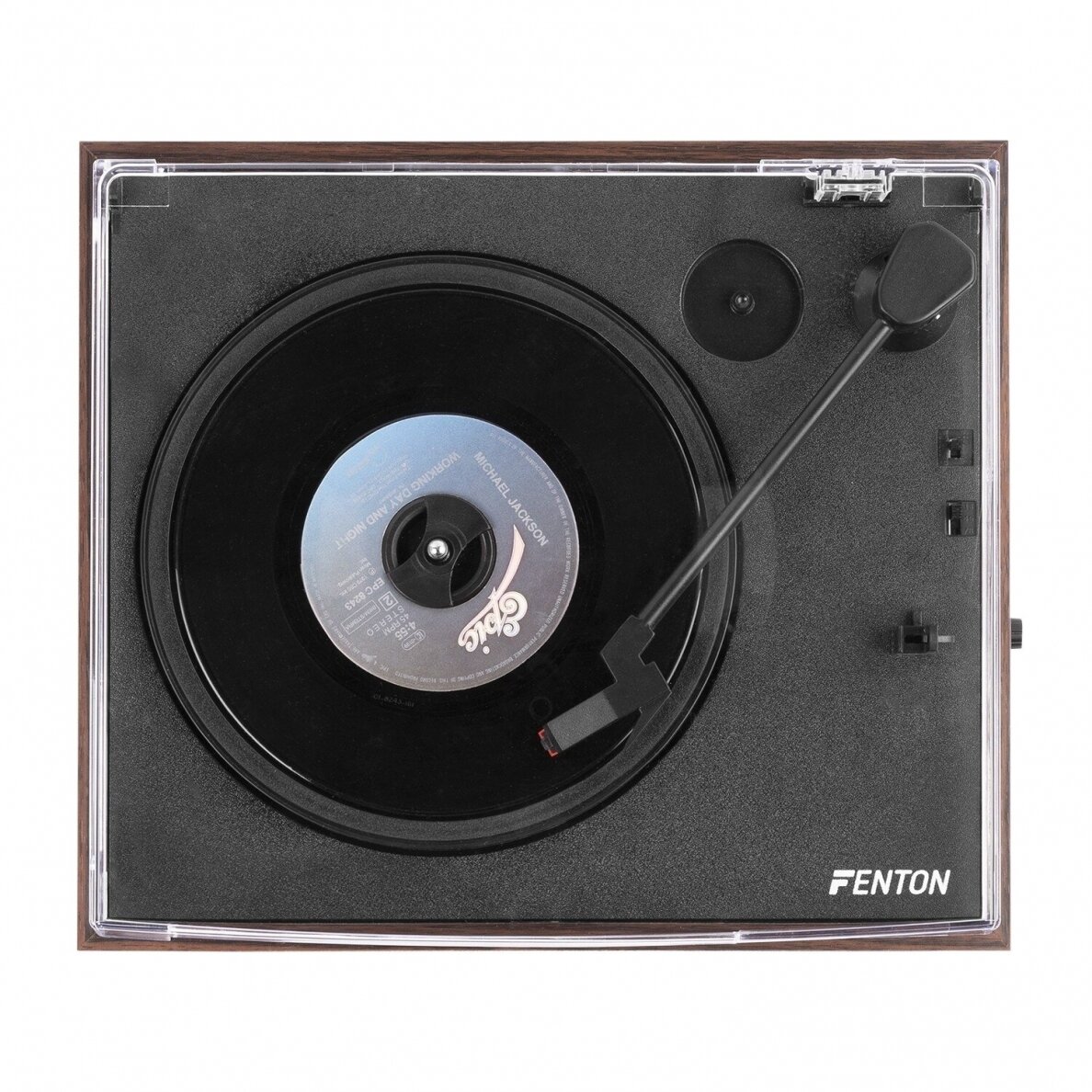 FENTON RP-170D RECORD PLAYER WITH RECORD STORAGE CASE DARK WOOD 102.166 8