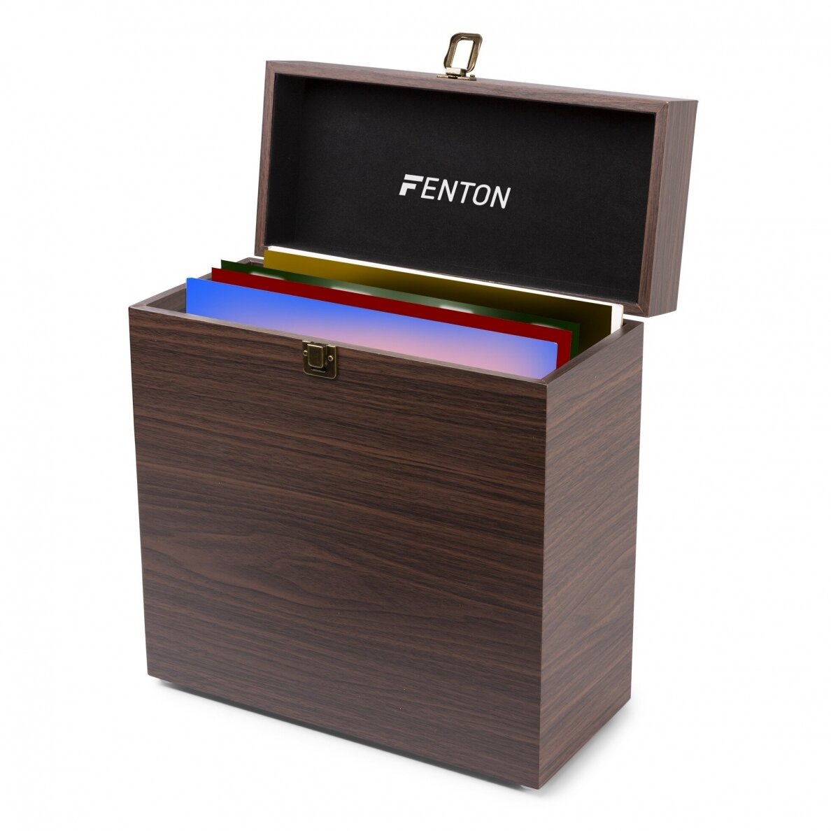 FENTON RP-170D RECORD PLAYER WITH RECORD STORAGE CASE DARK WOOD 102.166 10 FENTON RP-170D RECORD PLAYER WITH RECORD STORAGE CASE DARK WOOD 102.166 10