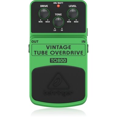 BEHRINGER TO-800 VINTAGE TUBE-SOUND OVERDRIVE EFFECTS PEDAL