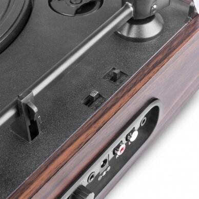 FENTON RP-170D RECORD PLAYER WITH RECORD STORAGE CASE DARK WOOD 102.166 7