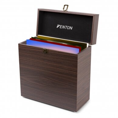 FENTON RP-170D RECORD PLAYER WITH RECORD STORAGE CASE DARK WOOD 102.166 10 FENTON RP-170D RECORD PLAYER WITH RECORD STORAGE CASE DARK WOOD 102.166 10