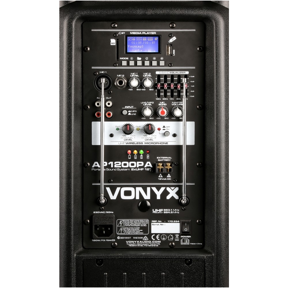 VONYX AP1200PA PORTABLE SPEAKER 12" 170.334 4 VONYX AP1200PA PORTABLE SPEAKER 12" 170.334 4
