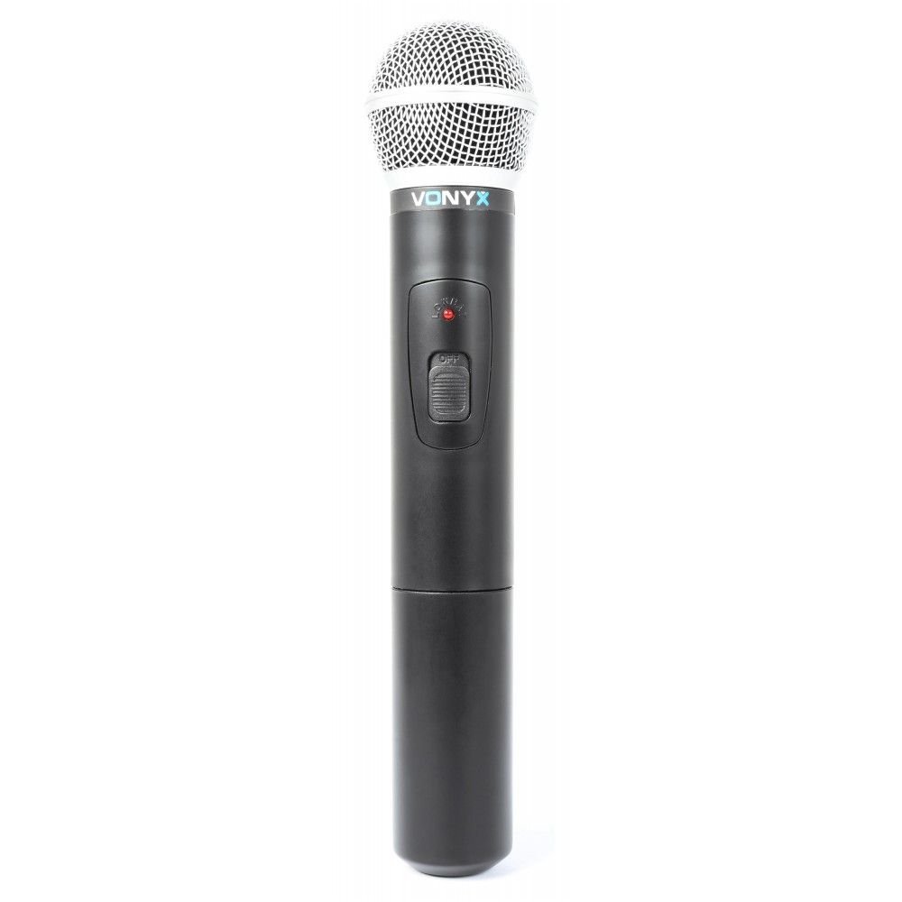 Vonyx WM512C 2-Channel VHF Wireless Microphone System Combi with Handheld, Bodypack and Display 3