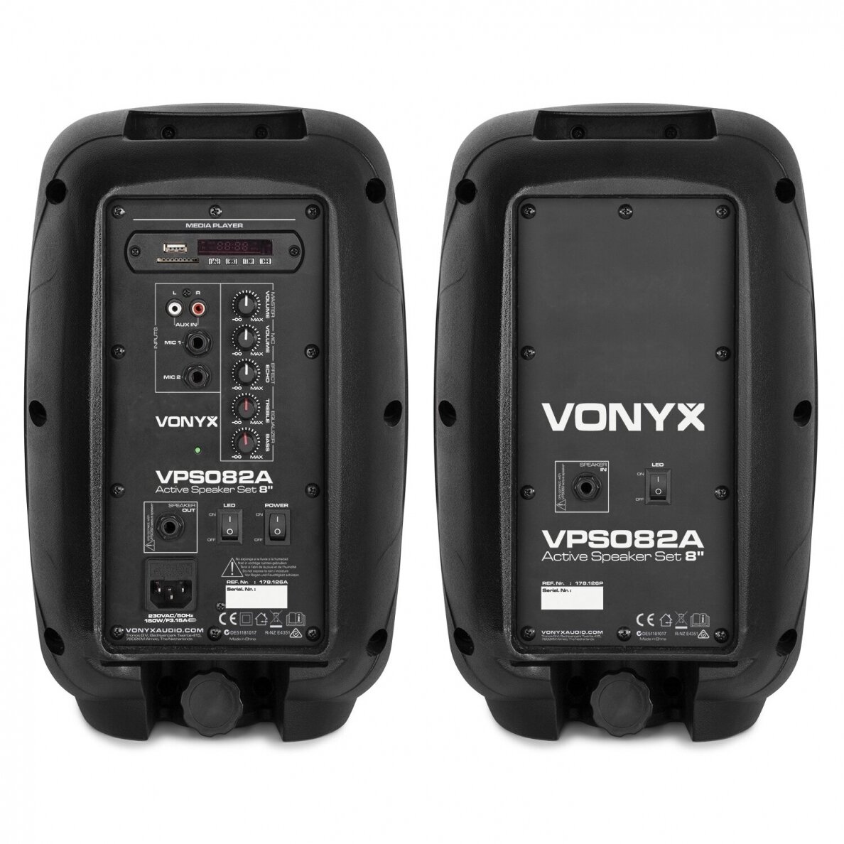 VONYX VPS082A PLUG & PLAY 400W SPEAKER SET 178.126 2 VONYX VPS082A PLUG & PLAY 400W SPEAKER SET 178.126 2