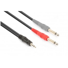 Vonyx Cable 3.5mm Stereo - 2x 6.3mm Mono 1.5m Vonyx Cable 3.5mm Stereo - 2x 6.3mm Mono 1.5m