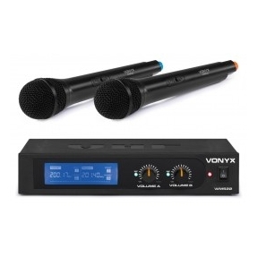 Vonyx WM522 VHF 2-Channel Microphone Set with 2 Handhelds 179.232