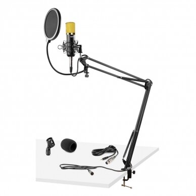 VONYX CMS400B STUDIO SET / CONDENSER MICROPHONE WITH STAND AND POP FILTER 173.504