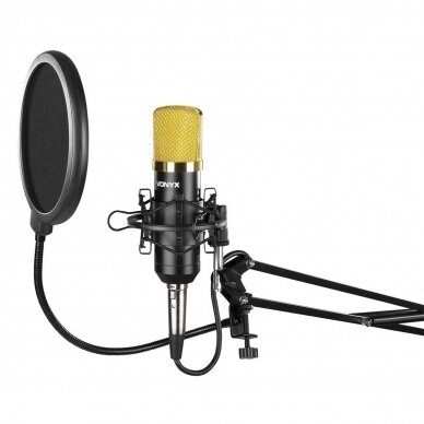VONYX CMS400B STUDIO SET / CONDENSER MICROPHONE WITH STAND AND POP FILTER 173.504 1