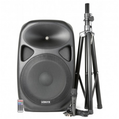 Vonyx SPS152 Active Speaker 15" SD/USB/MP3/BT with Stand Vonyx SPS152 Active Speaker 15" SD/USB/MP3/BT with Stand