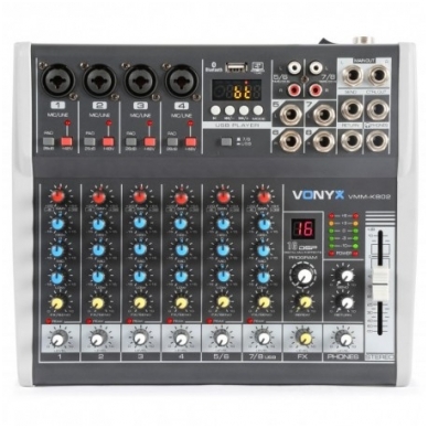 Vonyx VMM-K802 8-Channel Music Mixer with DSP 172.590 Vonyx VMM-K802 8-Channel Music Mixer with DSP 172.590