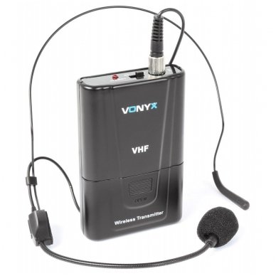 Vonyx WM512C 2-Channel VHF Wireless Microphone System Combi with Handheld, Bodypack and Display 2