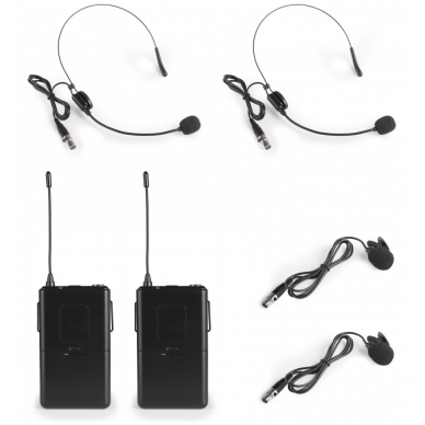 Vonyx WM522B VHF 2-Channel Microphone Set with 2 Bodypacks 179.235 1