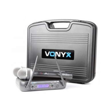 Vonyx WM73 2-Channel UHF Wireless Microphone System with Handheld Microphones and Display 179.206
