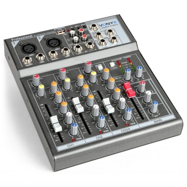 Vonyx VMM-F401 4-Channel Music Mixer 172.575 Vonyx VMM-F401 4-Channel Music Mixer 172.575